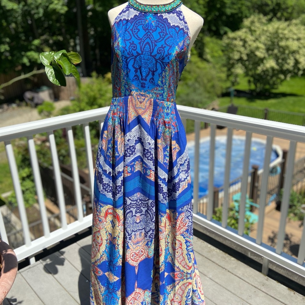 Ranna Gill Blue Maxi Dress Anthropologie